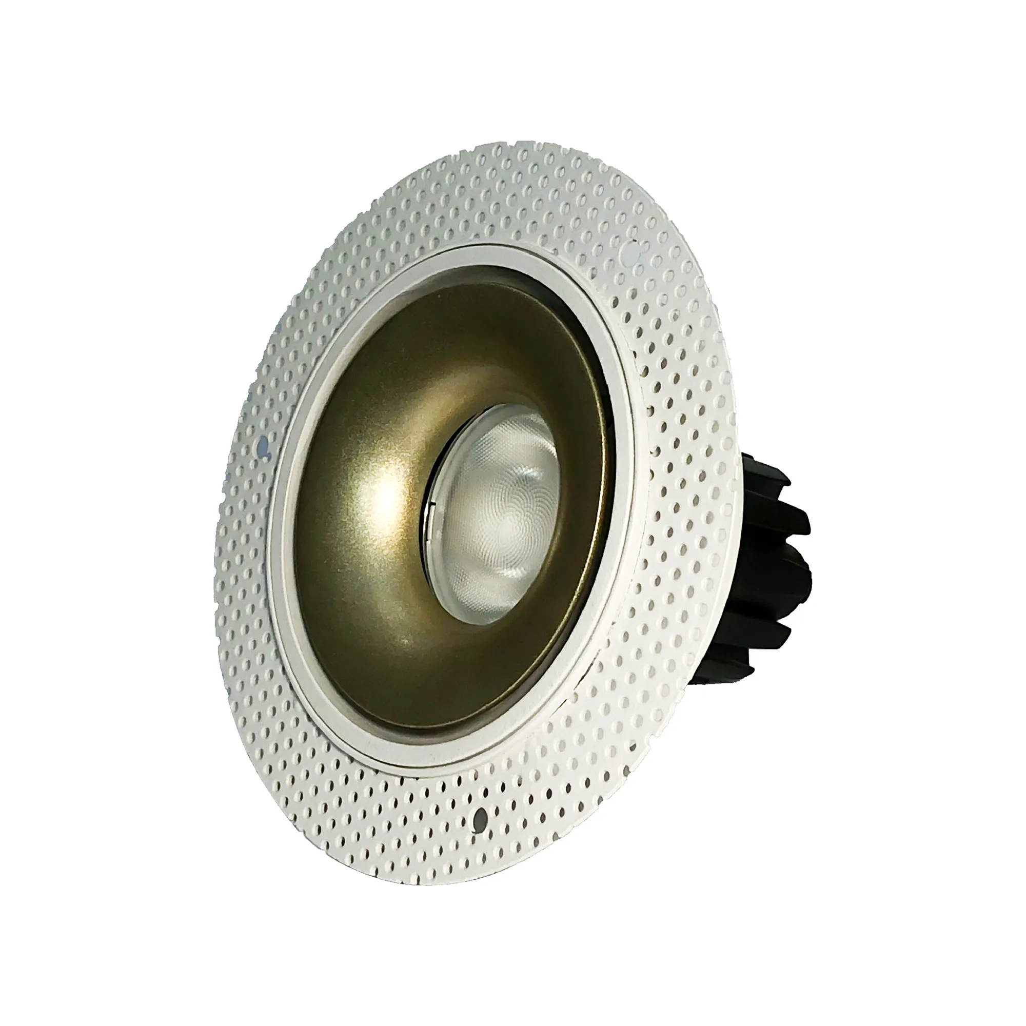 DM202623  Bolor T 15 Powered by Philips 15W 1350lm 3000K 24° Engine, 350mA,White/Gold, Trimless Recessed Round Spotlight,IP20.